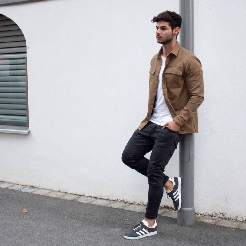 Adidas Gazelle черные образы мужские