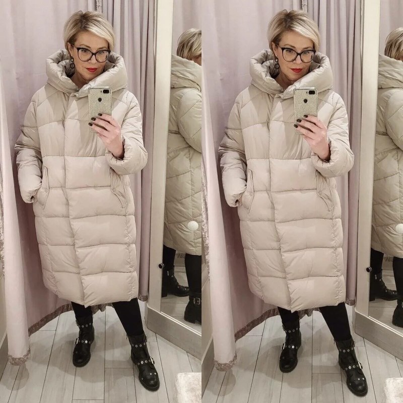 Стильные пуховики женские зимние