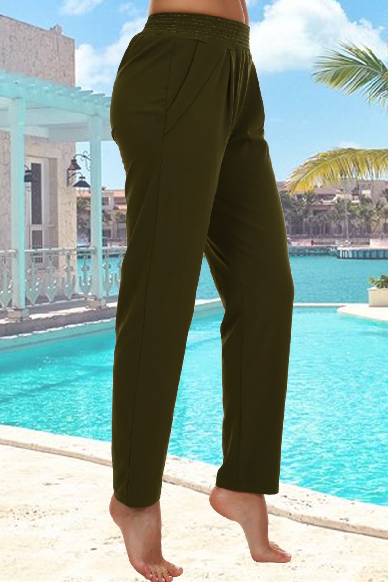 Трикотажные брюки на резинке женские