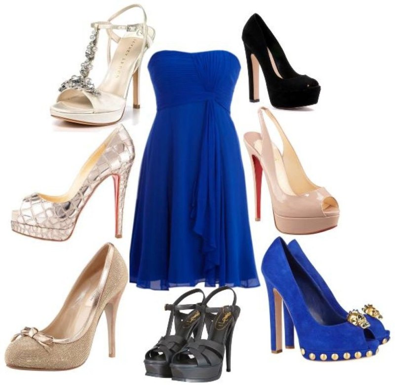 Туфли к синему платью
