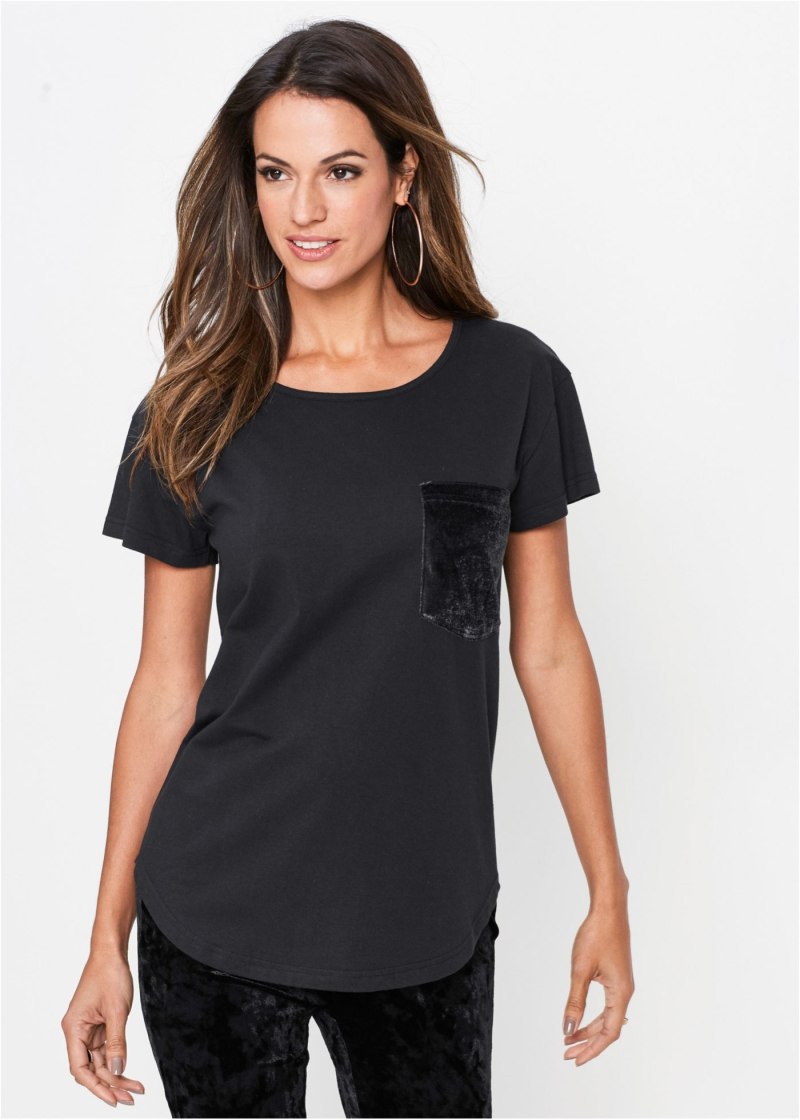 Черная футболка с карманом