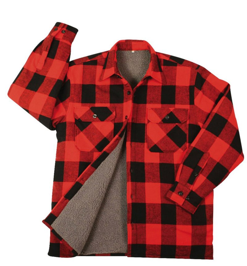 Red Extra Heavyweight Brawny Buffalo Plaid Flannel Shirt