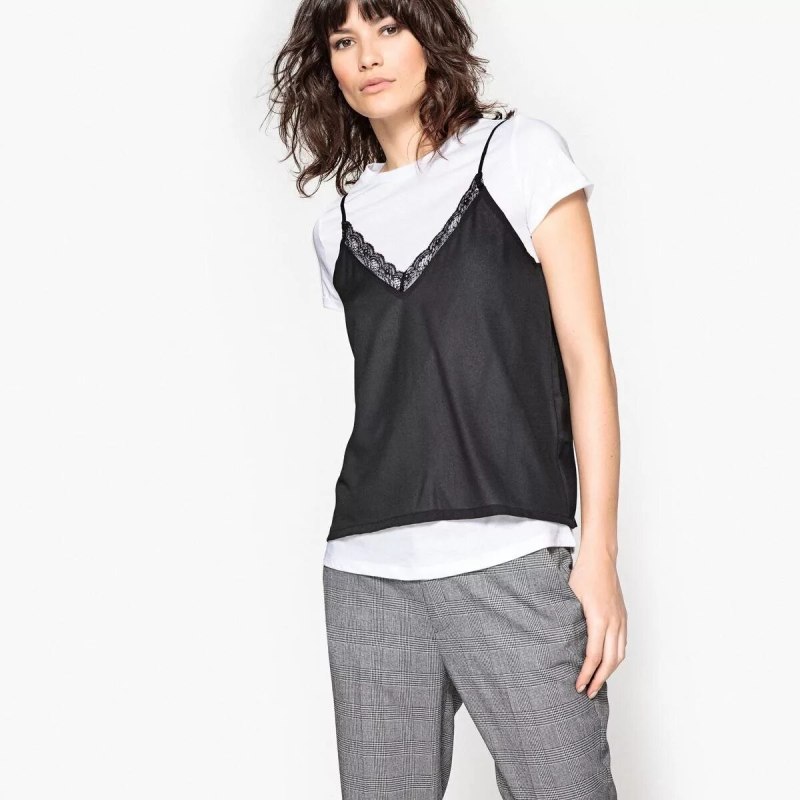 Топ поверх футболки