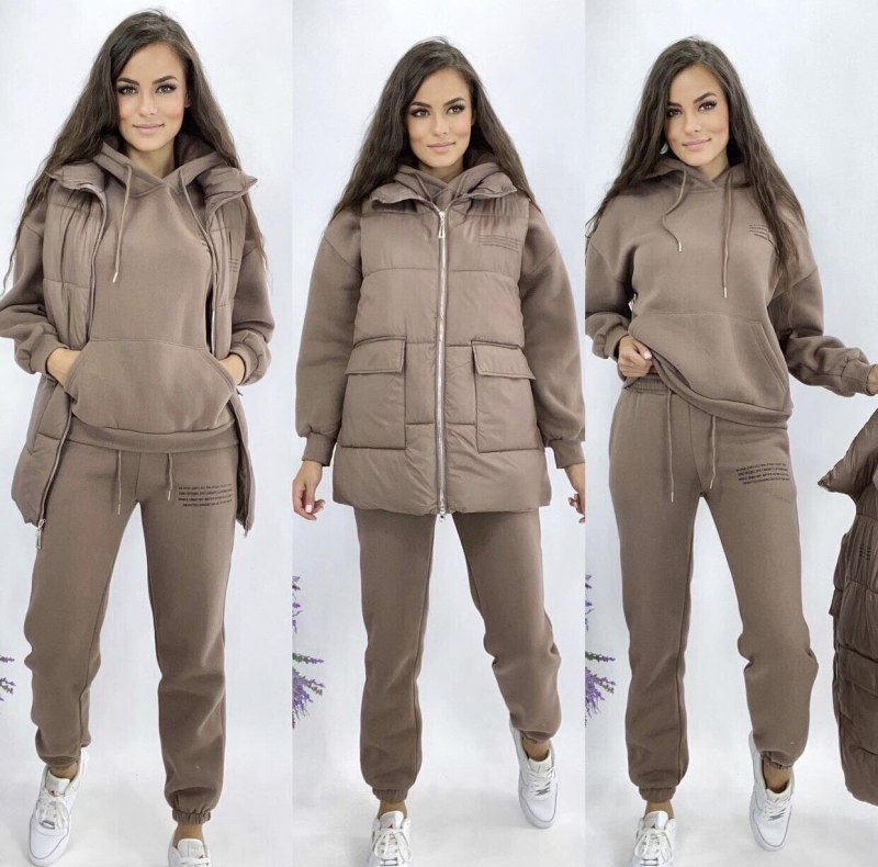 Тёплый спортивный костюм женский тройка