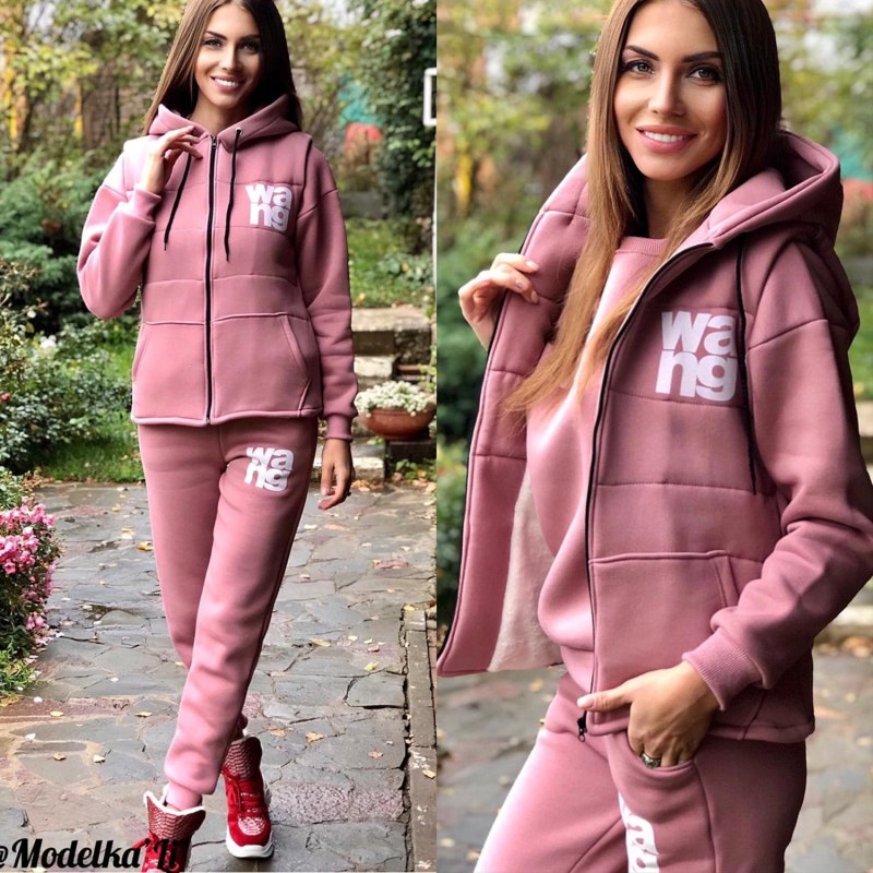 Спортивный костюм женский тройка утепленный