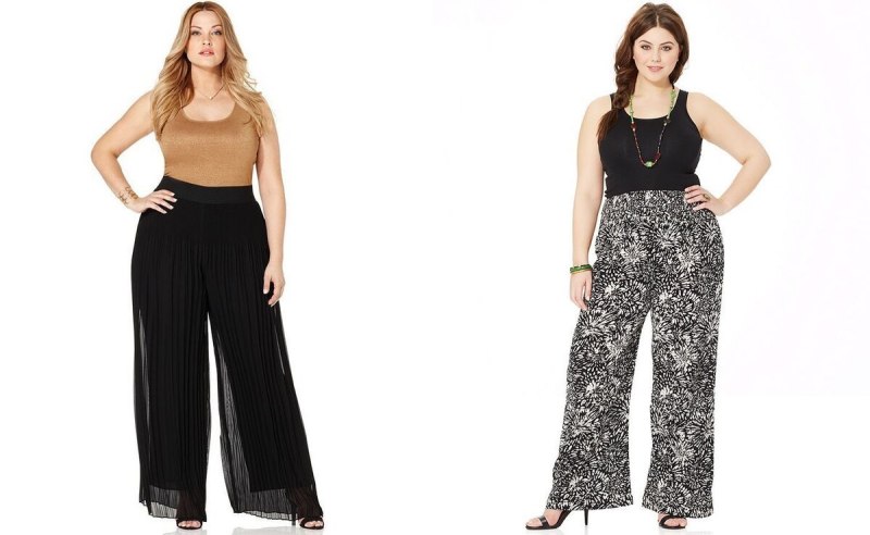 Брюки палаццо плюс сайз