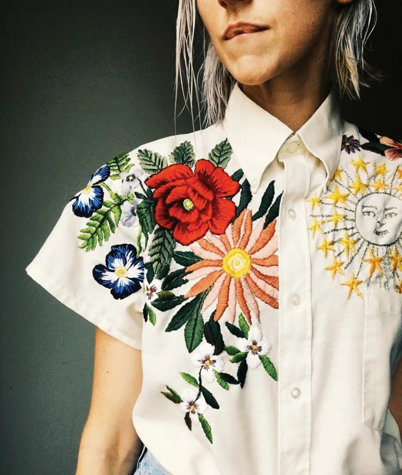 Модная вышивка на одежде