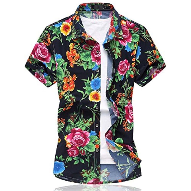 Мужская рубашка с цветочным принтом