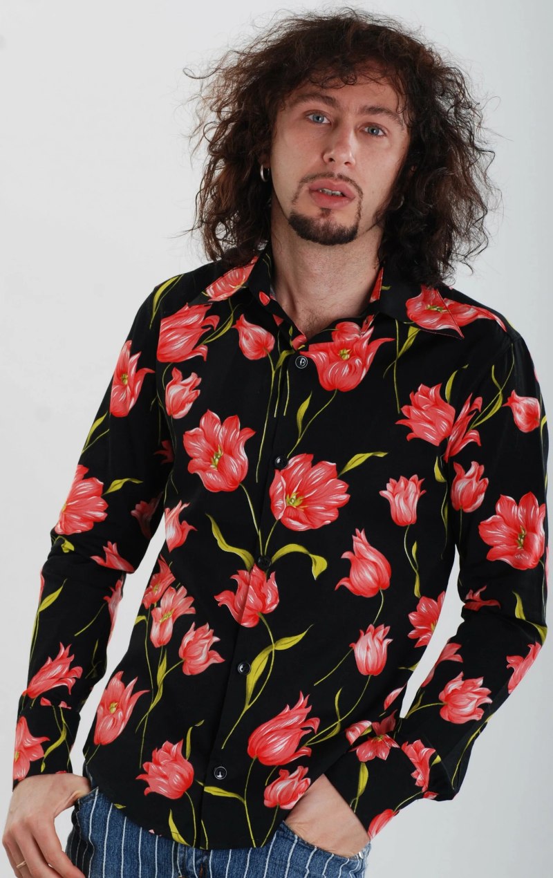 Рубашка в цветочек мужская