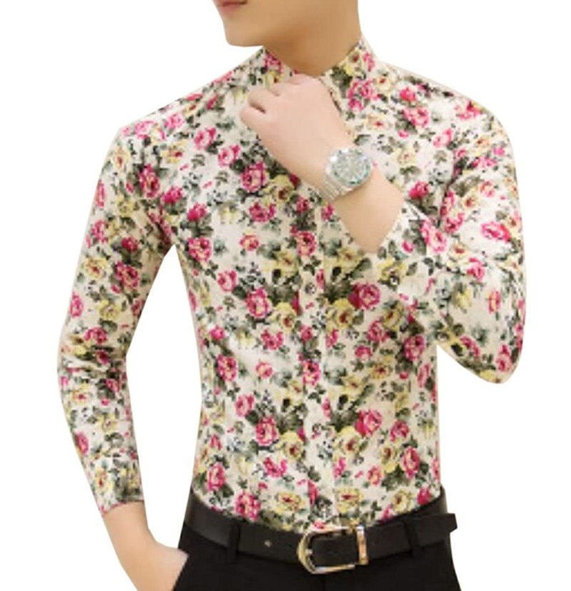 Мужская рубашка в мелкий цветочек