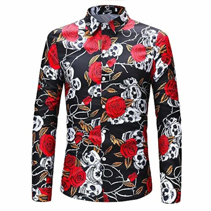 Мужская рубашка с цветочным принтом