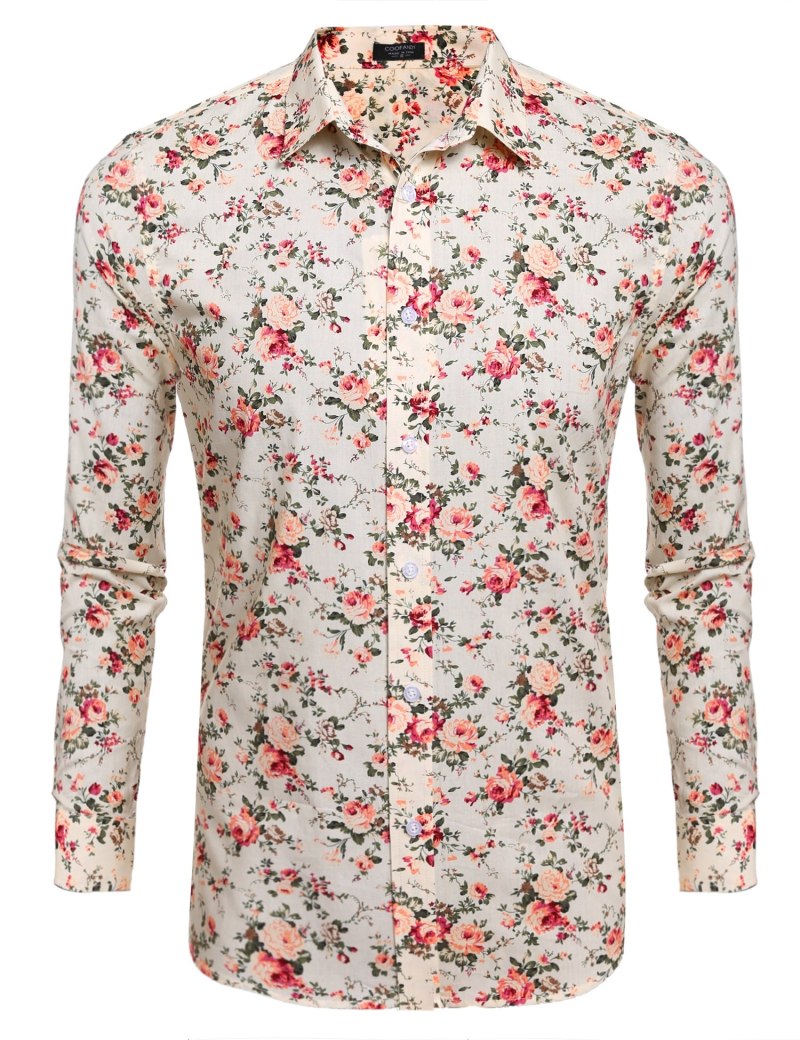 Мужская рубашка с цветочным принтом