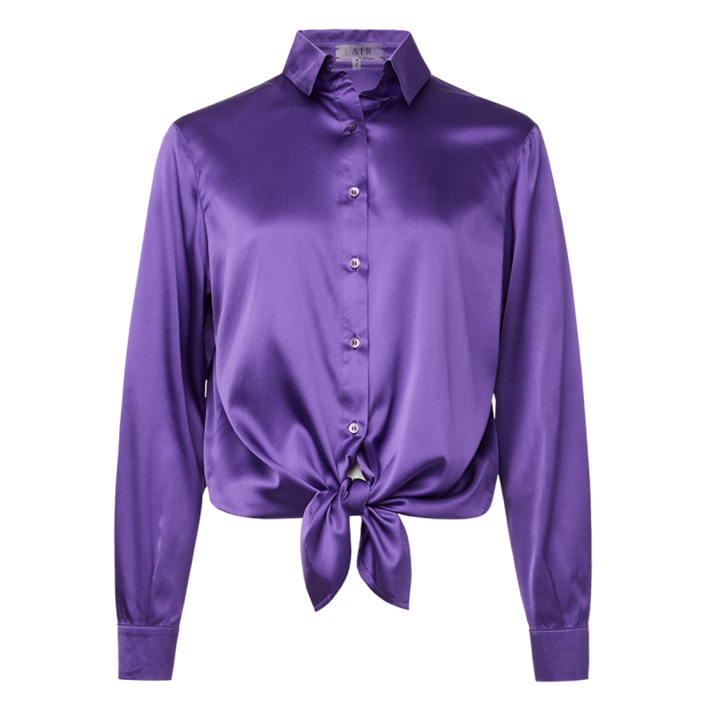 Шелковая фиолетовая рубашка