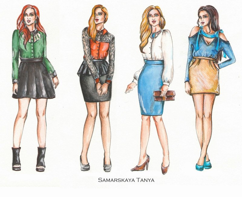 Современный стиль одежды рисунок