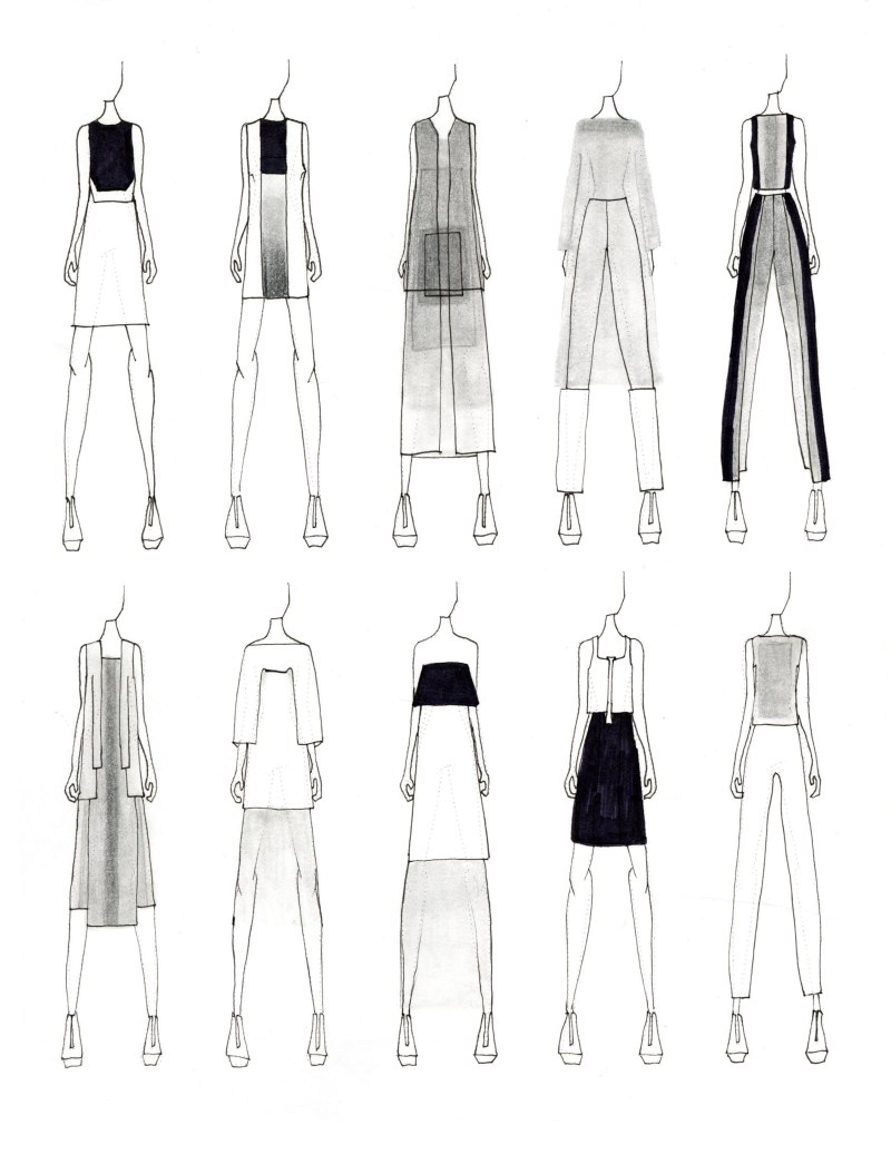 2 Эскиза разных видов одежды