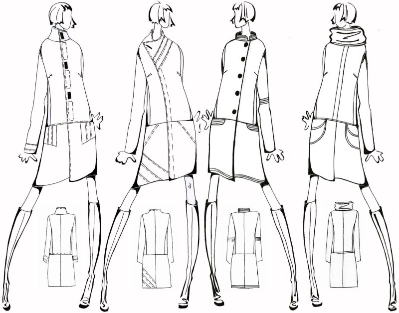 Зарисовки моделей одежды