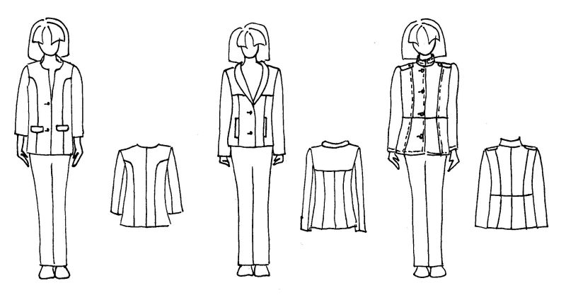 Эскизы одежды женской