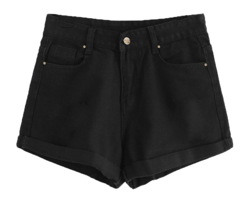 Короткие чёрные шорты женские