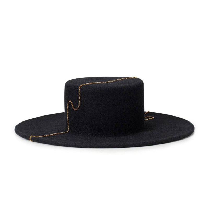 Шляпа канотье черная