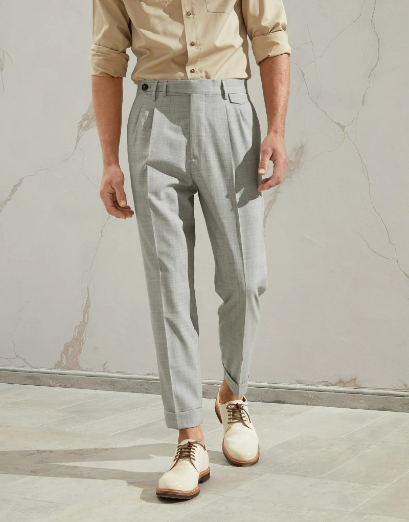 Brunello Cucinelli мужские брюки с защипами