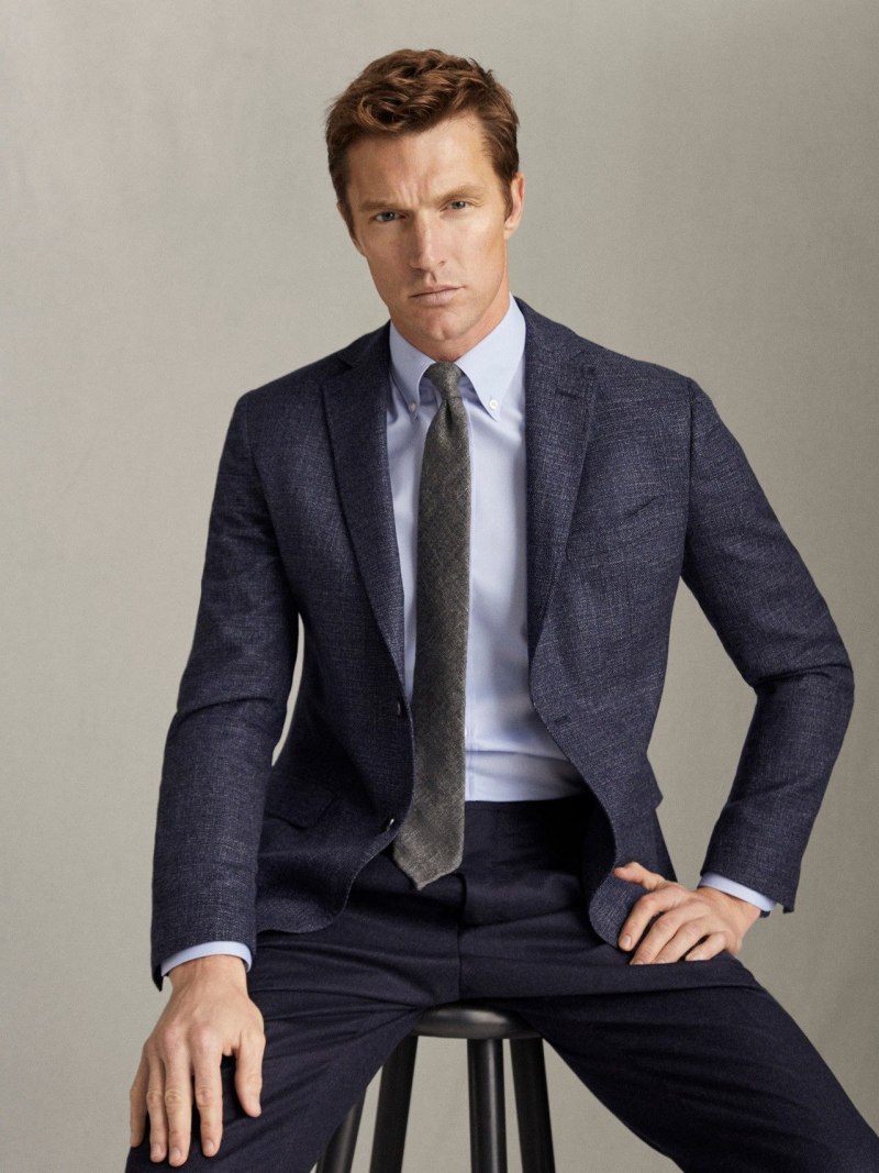 Черный классический костюм massimo Dutti мужской