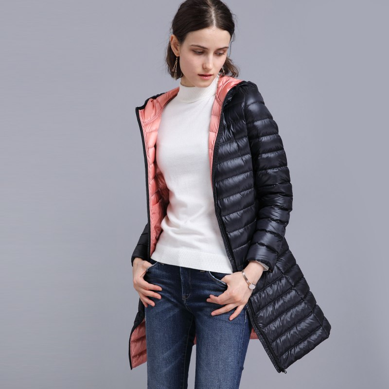 Ультралегкий пуховик Uniqlo женский длинный