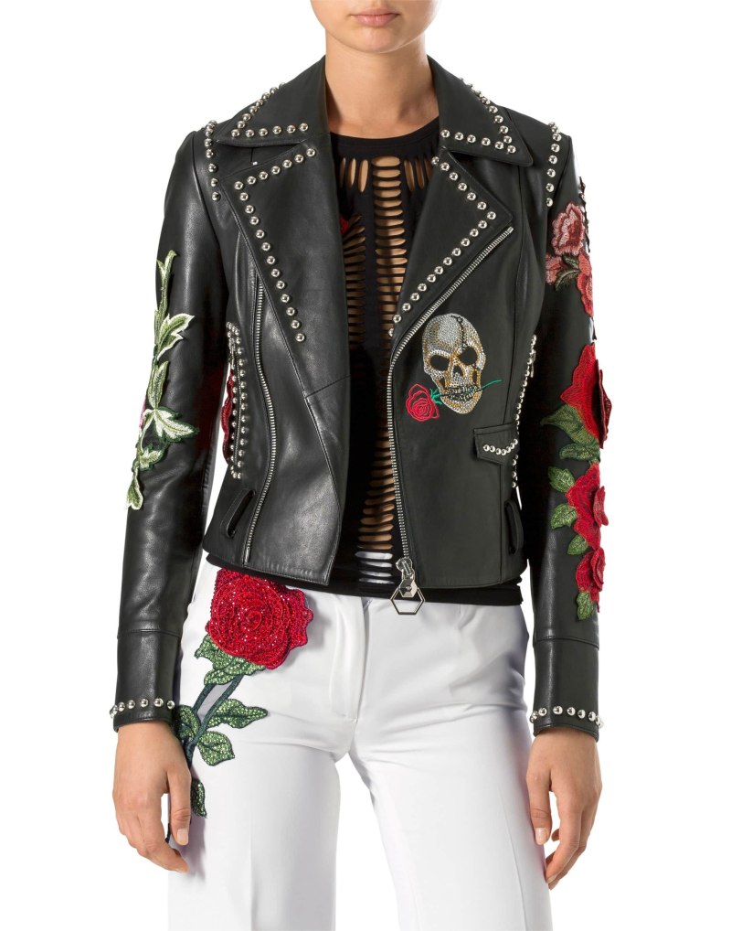 Philipp plein кожаная куртка женская