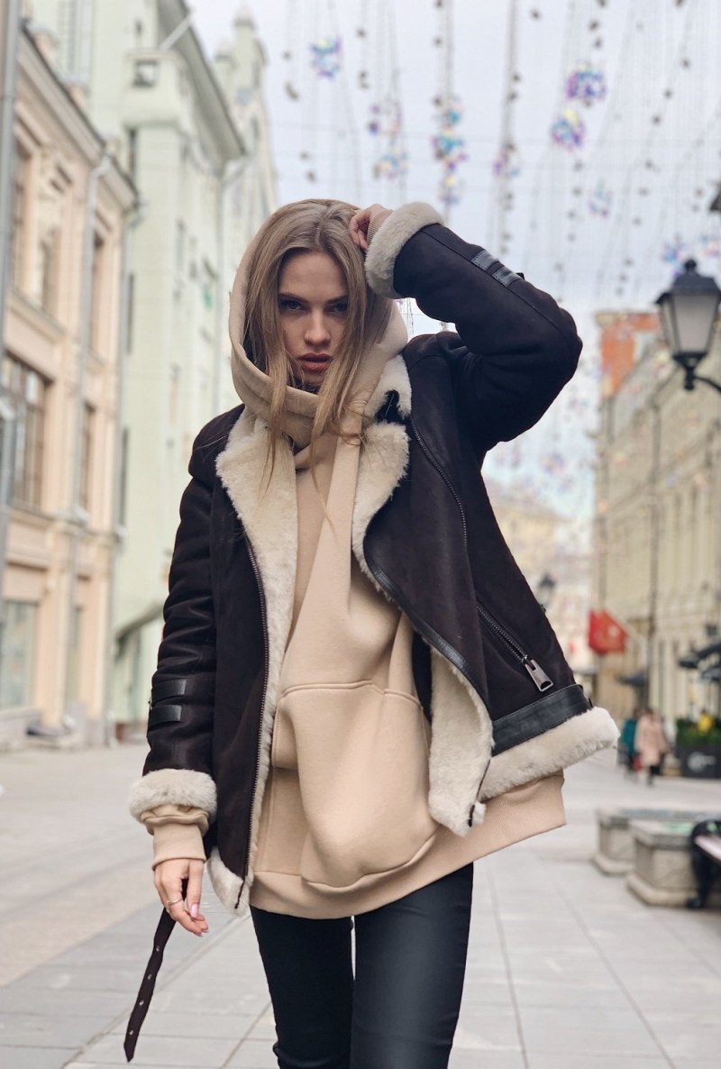 Образы с дубленкой Авиатор