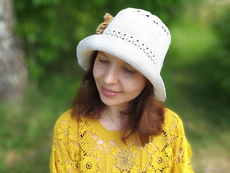 Вязаная Панама для женщин летняя