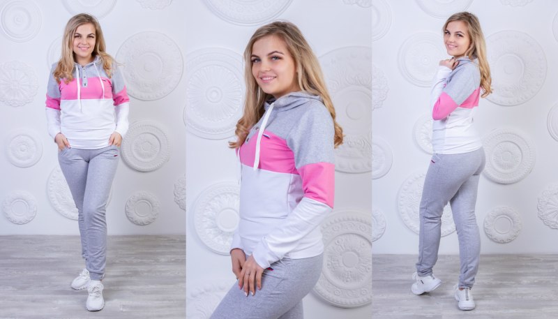 Бело розовый спортивный костюм