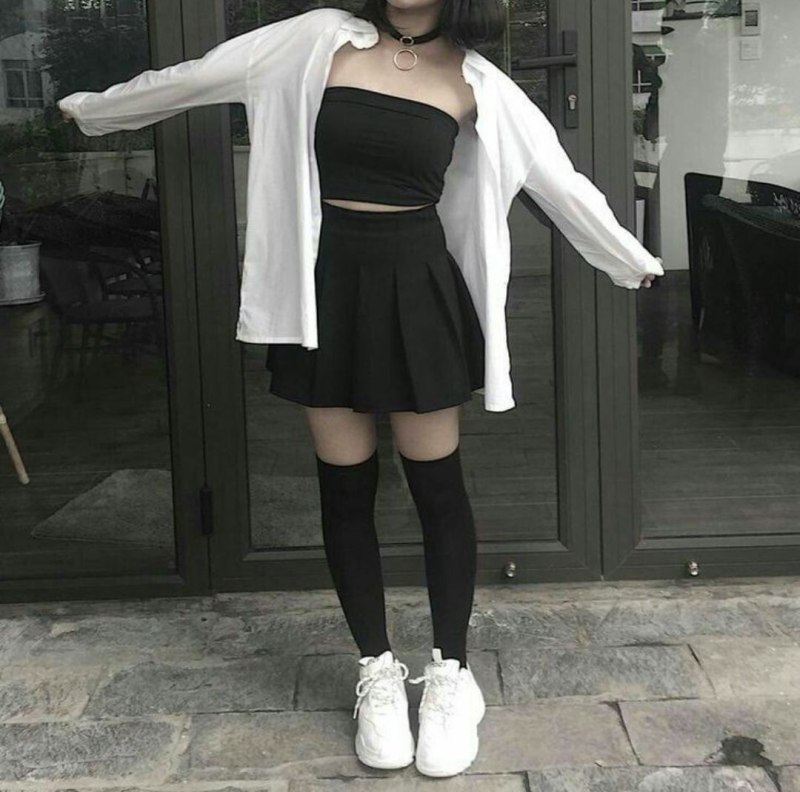Goth outfit Грандж 2020 корейский