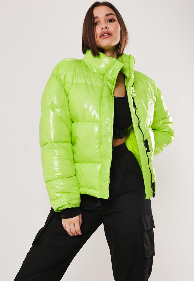 Puffer Coat Zara зеленый пуховик