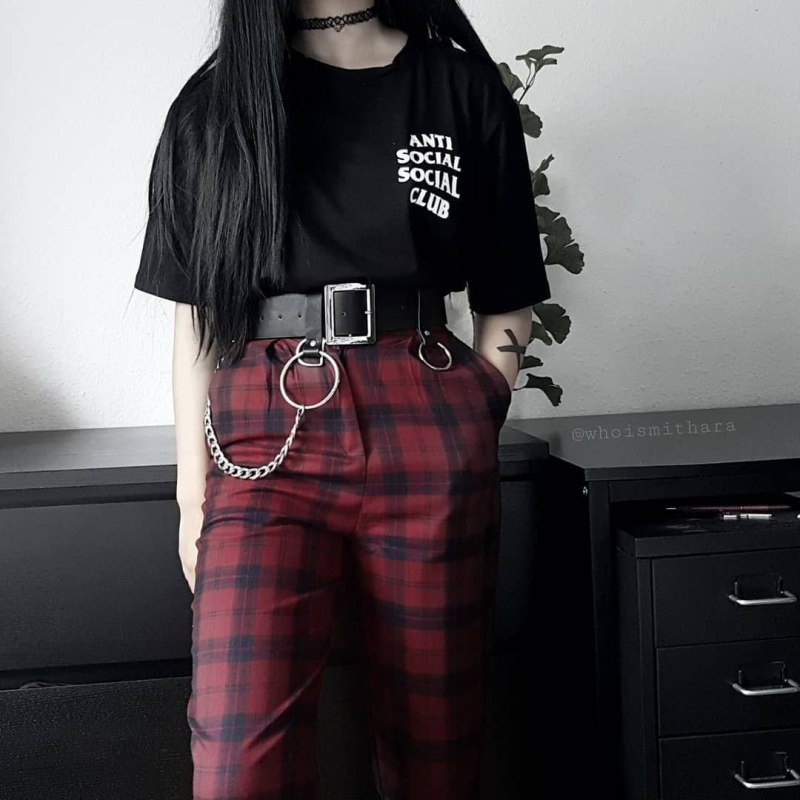 Goth outfit Грандж корейская одежда
