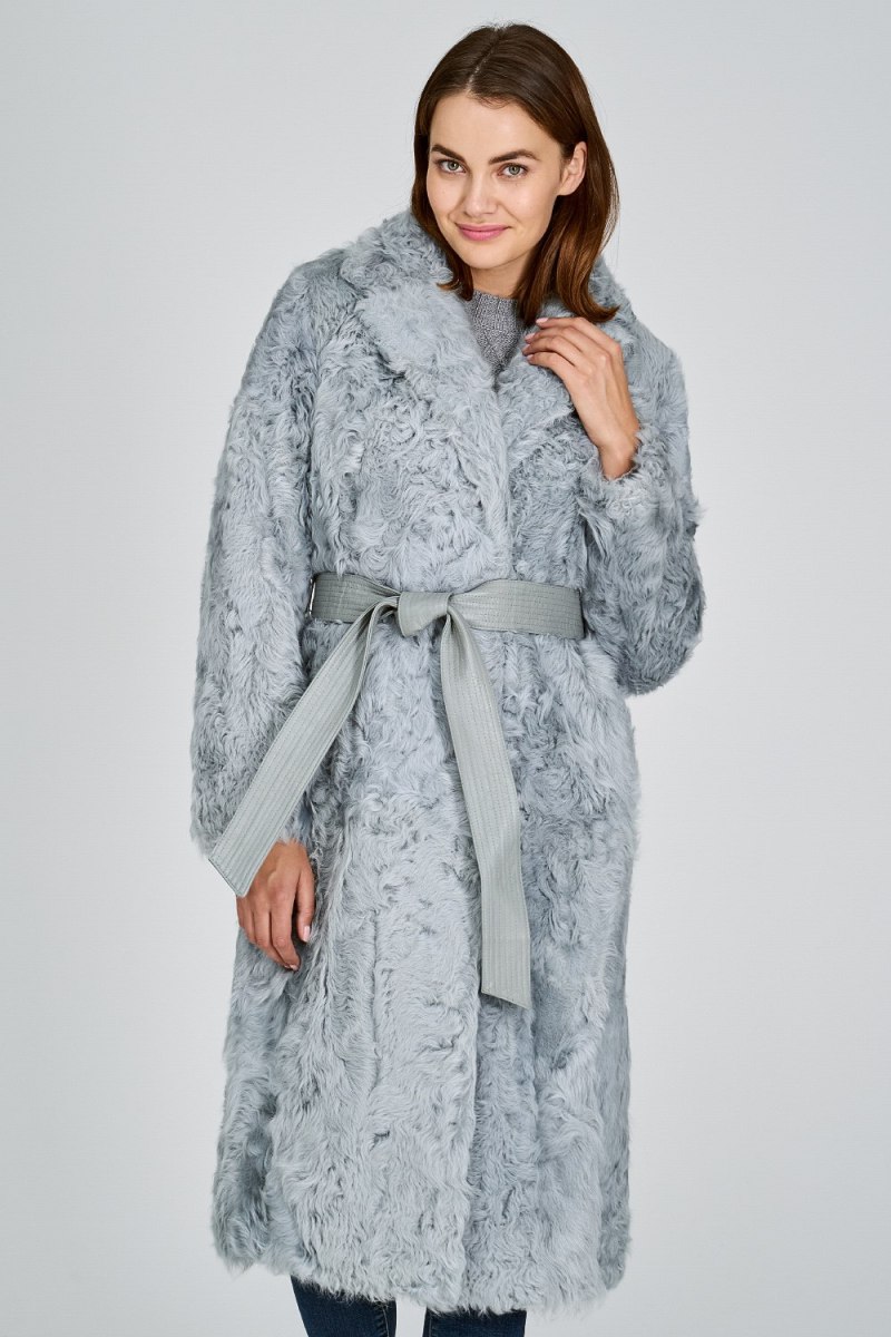 Шуба из овчины 232168000 с капюшоном virtuale fur collection