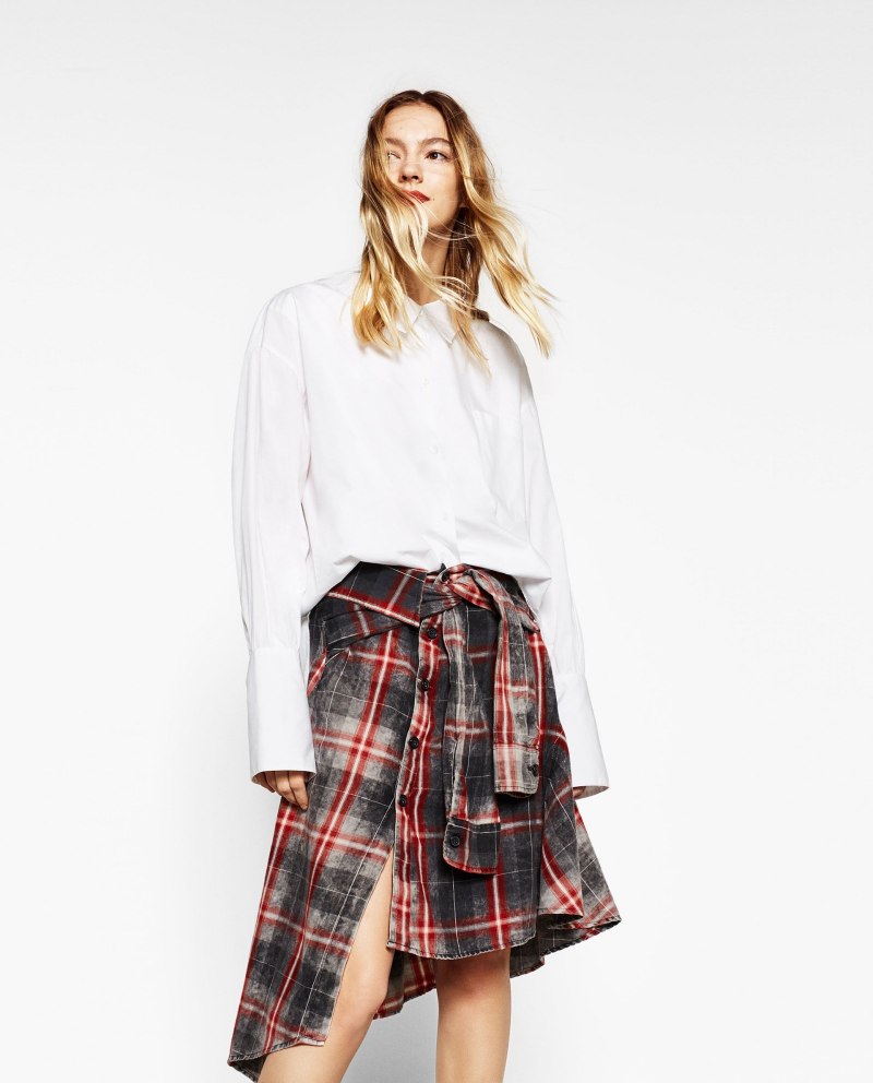 Юбка Zara красная в клетку