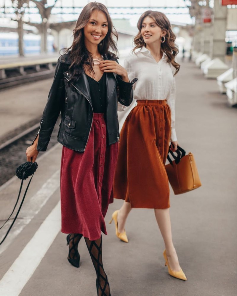 Модные юбки миди 2022 осень зима