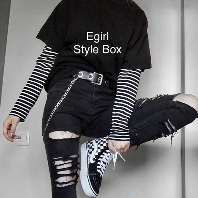 Goth outfit Грандж 2020 корейская одежда