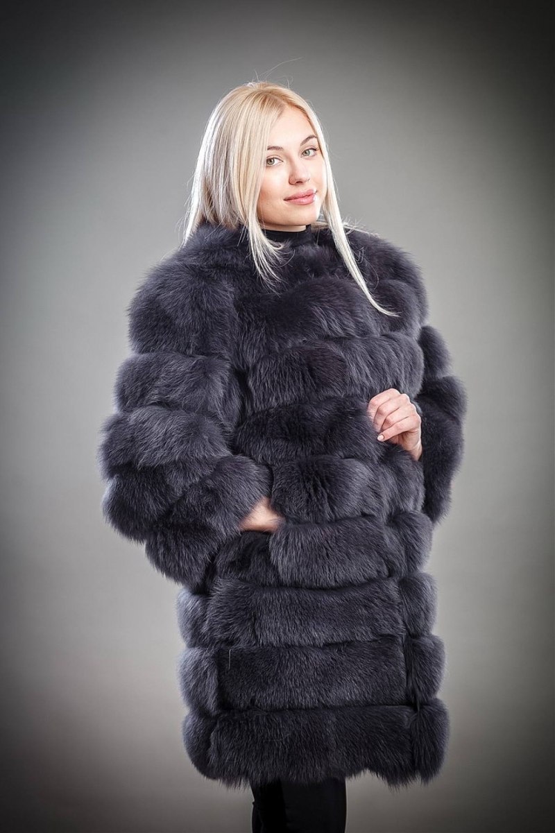 Шуба автоледи песец 90см