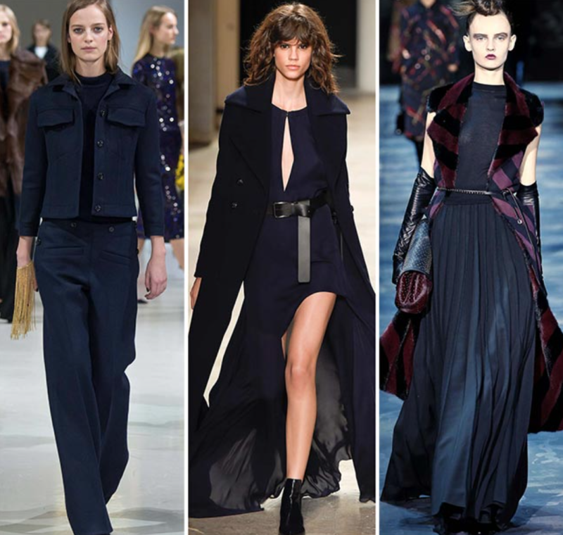 Цвет темно чернильный в одежде