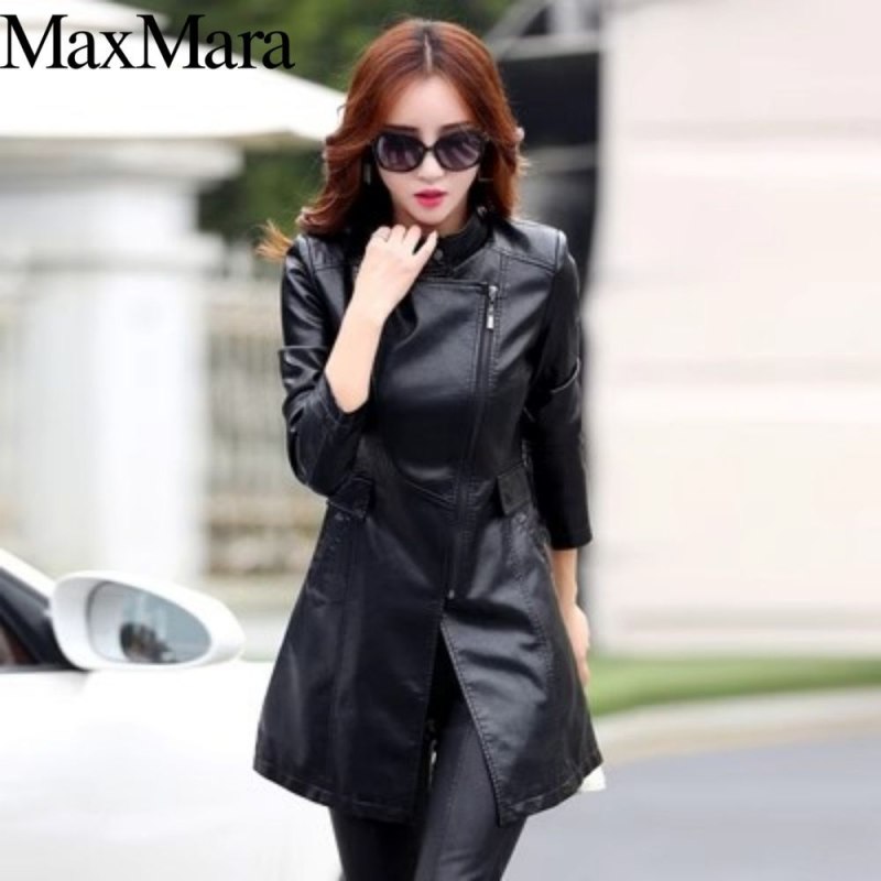 Женская кожаная куртка удлиненная