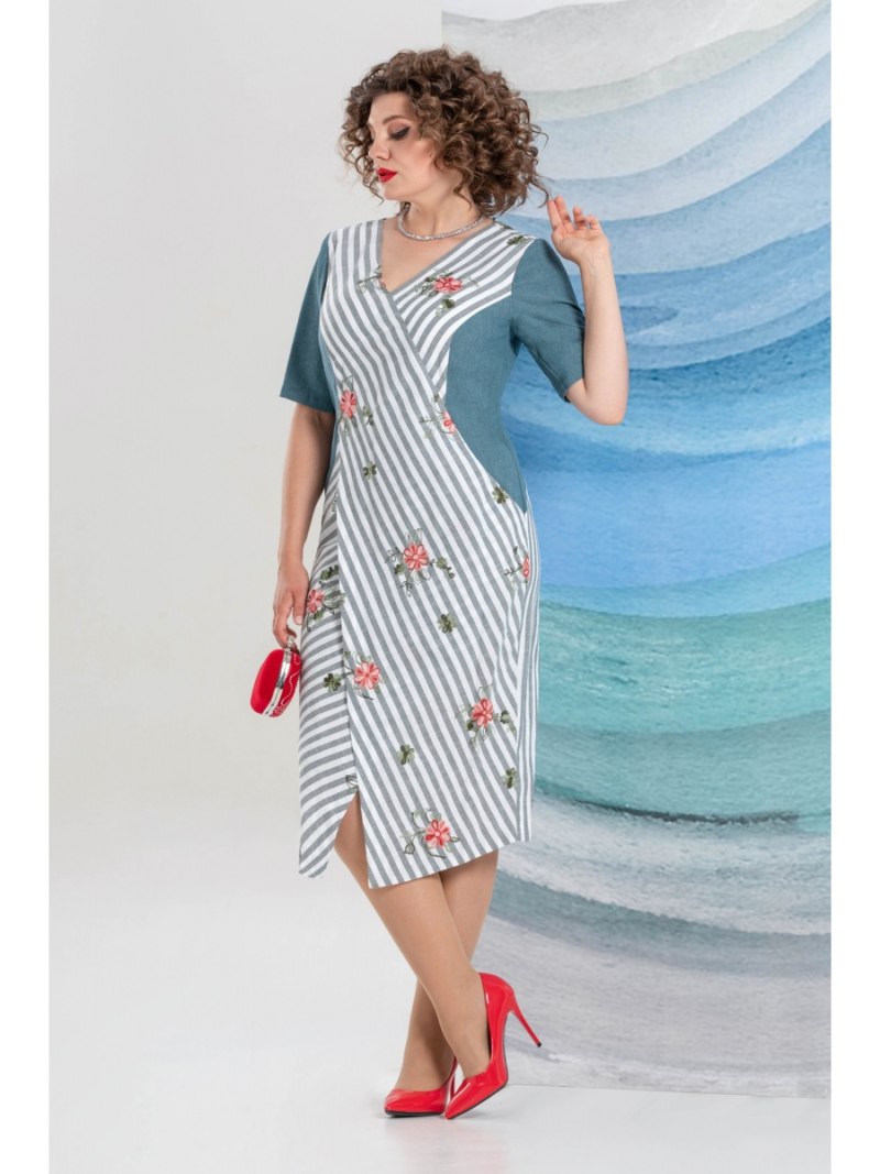 Коллекция Остин 2014-2016 сарафан бирюзовый в полоску
