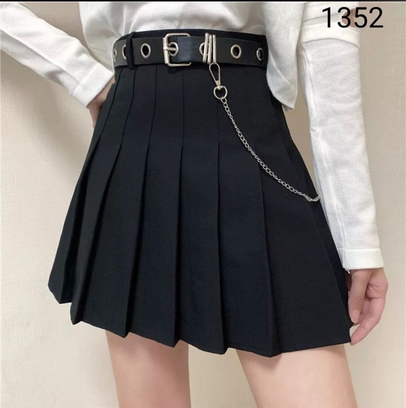 Теннисная юбка в складку черная