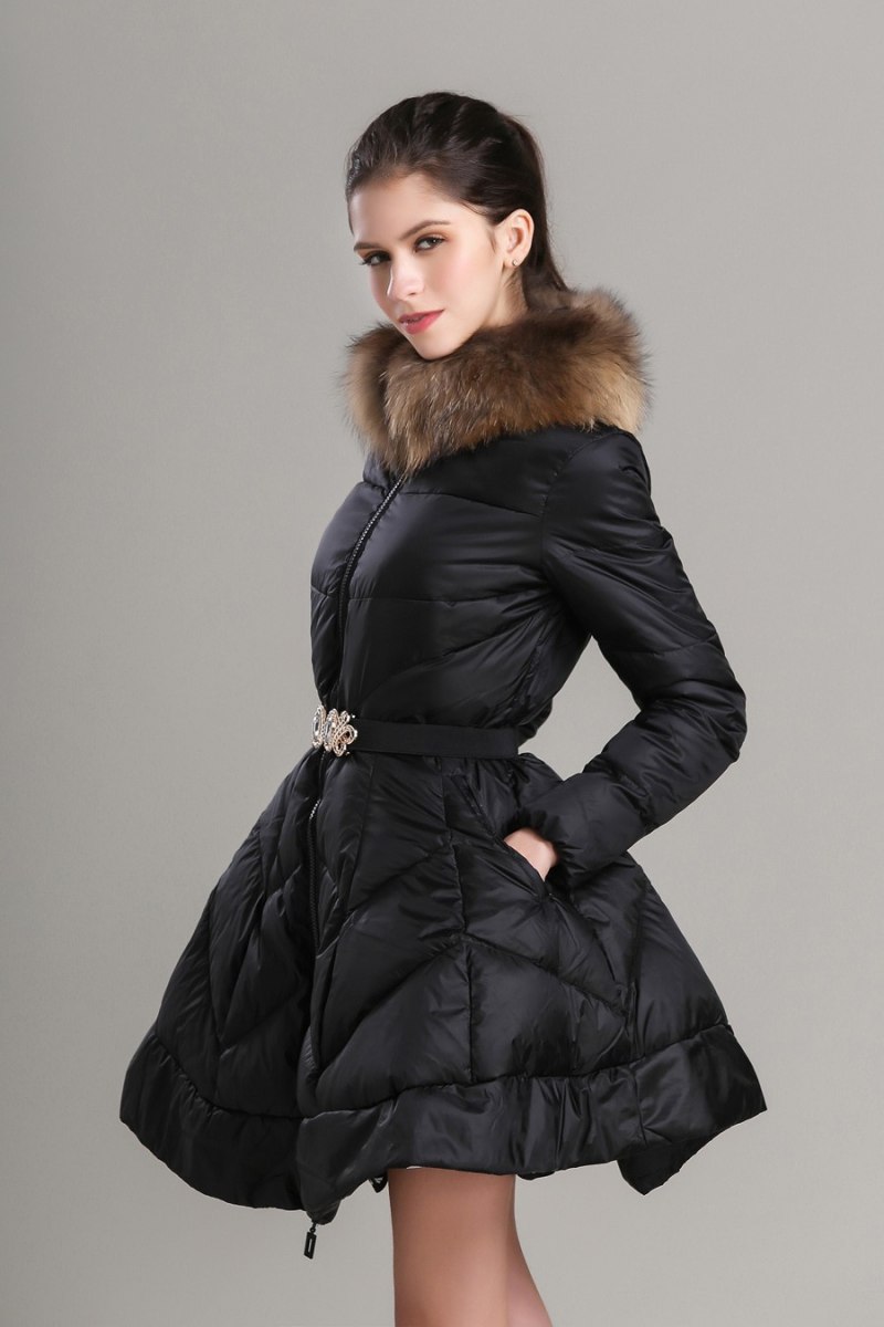 11001 Пальто пух -зима (мех енот)dernichy