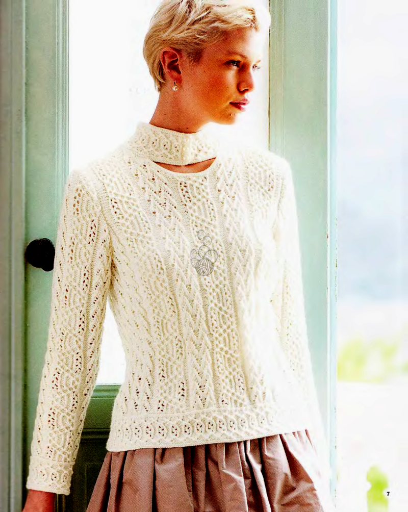 Элегантный пуловер спицами женский