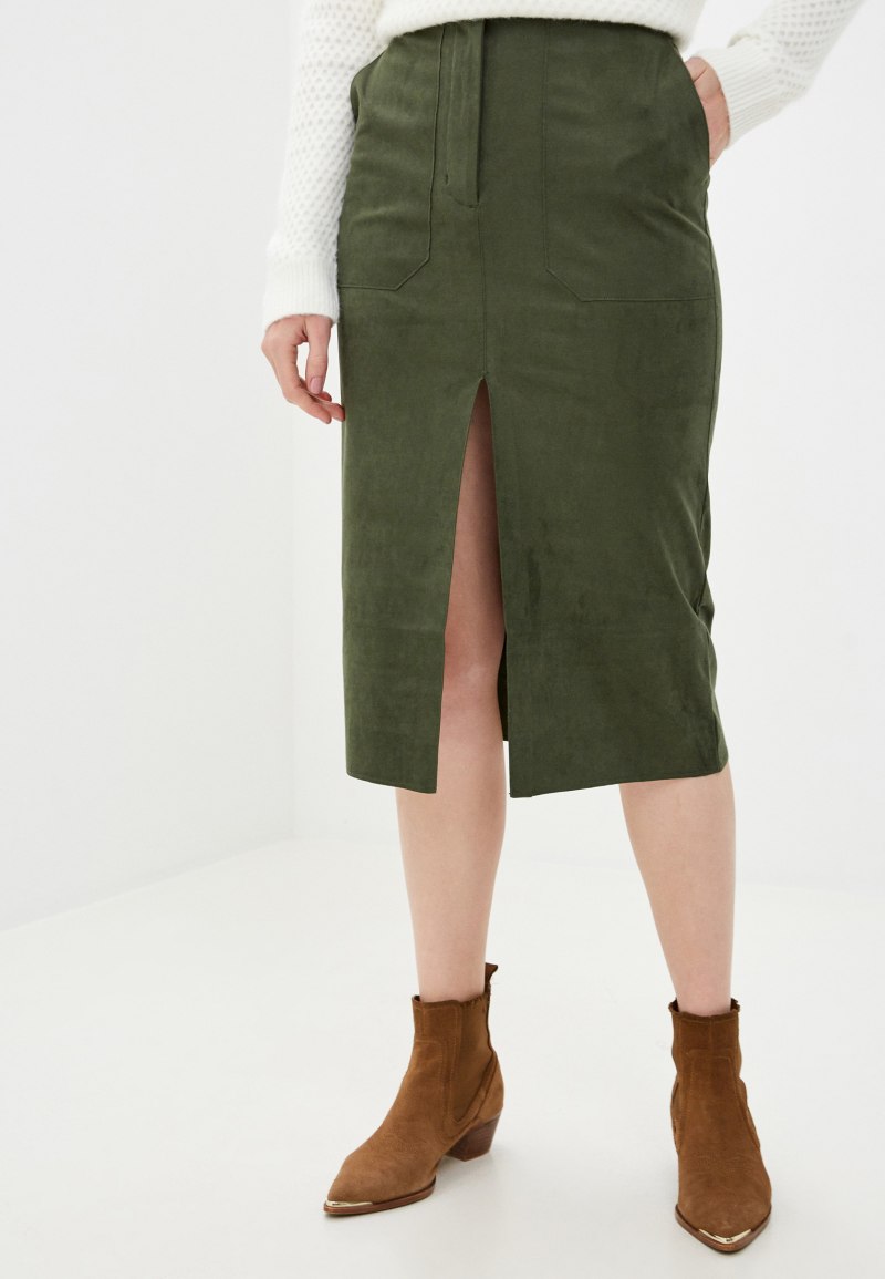 Льняная юбка лайм