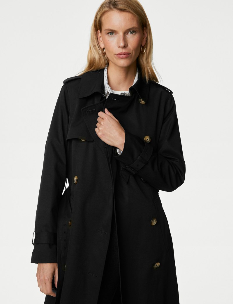 Marks Spencer черный длинный женский халат 2379586